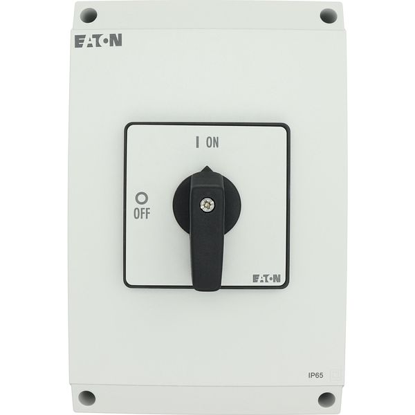 On-Off switch, P3, 100 A, surface mounting, 3 pole, with black thumb grip and front plate image 50