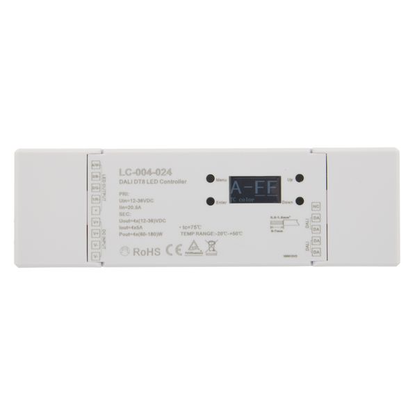 LED DALI PWM Dimmer 4 channels | DT8 with OLED Display image 1