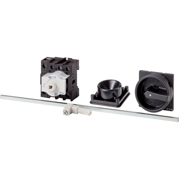 Main switch, P1, 25 A, rear mounting, 3 pole + N, STOP function, With black rotary handle and locking ring, Lockable in the 0 (Off) position, With met image 4