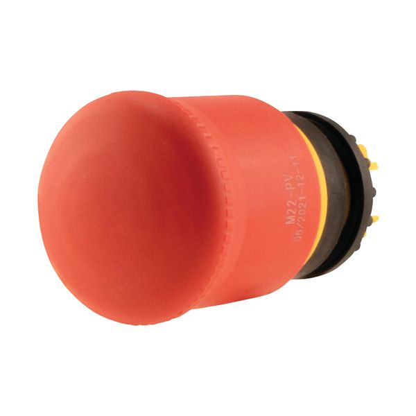 Emergency stop/emergency switching off pushbutton, RMQ-Titan, Mushroom-shaped, 38 mm, Non-illuminated, Pull-to-release function, Red, yellow, RAL 3000 image 6