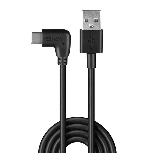 0.5m USB 2.0 Type A to C Cable, 90° Right Angle USB Type A Male to C Male image 2