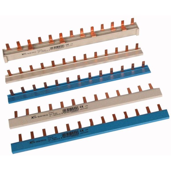 Phase busbar, 1-phase, 10qmm, angled gray, pin, 13SU image 1