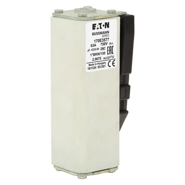 Fuse-link, high speed, 63 A, DC 750 V, compact size 1, gR, IEC, with indicator image 8