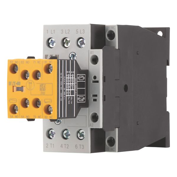 Safety contactor, 380 V 400 V: 11 kW, 2 N/O, 3 NC, RDC 24: 24 - 27 V DC, DC operation, Screw terminals, With mirror contact (not for microswitches). image 9