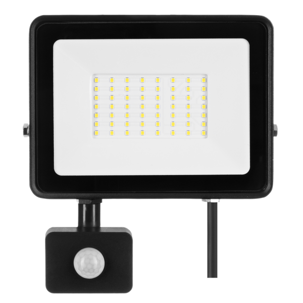 Floodlight LED SOLIS 50W PIR 230V IP44 white cool  NAS-50WCPIR image 1