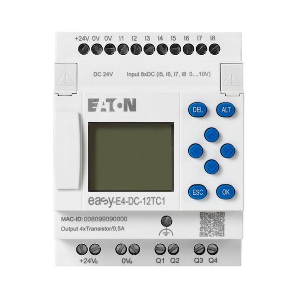 Control relays easyE4 with display (expandable, Ethernet), 24 V DC, Inputs Digital: 8, of which can be used as analog: 4, screw terminal image 7