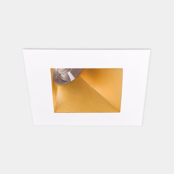 Downlight Play Deco Asymmetrical Square Fixed 11.9W LED neutral-white 4000K CRI 90 44.7º PHASE CUT White/Gold IP54 1224lm image 1