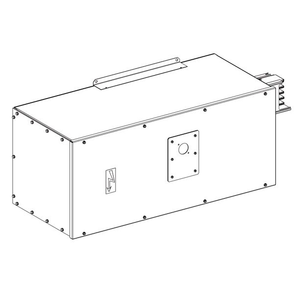 Feed unit, Canalis KSA, 1000A, left mounting, with line protection, polarity 3L+N+PE, white RAL9001 image 1