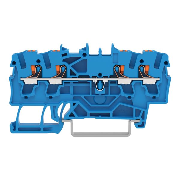 4-conductor through terminal block with push-button 2.5 mm² blue image 3