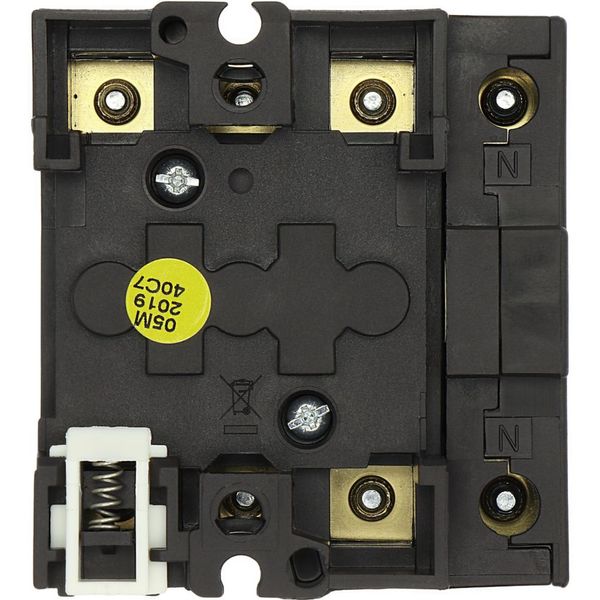 Main switch, P1, 25 A, rear mounting, 3 pole + N, STOP function, With black rotary handle and locking ring, Lockable in the 0 (Off) position image 12