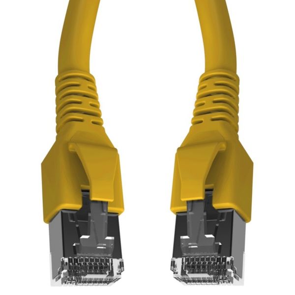 Patchcord RJ45 shielded Cat.6a 10GB, LS0H, yellow,  0.5m image 2