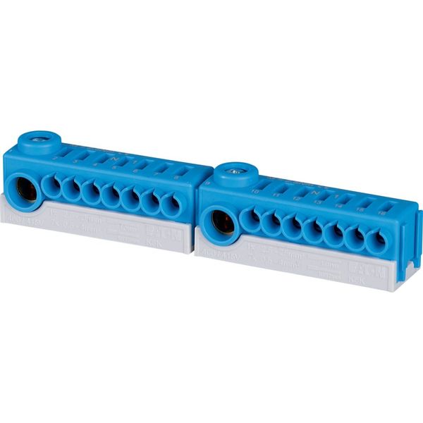 Plug-type terminal KSK for DIN-rail. 1x N potential, 2x 2.5-25 mm2 and 14x 0.5-4 mm2 image 1