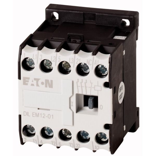 Contactor, 24 V 50/60 Hz, 3 pole, 380 V 400 V, 5.5 kW, Contacts N/C = Normally closed= 1 NC, Screw terminals, AC operation image 1
