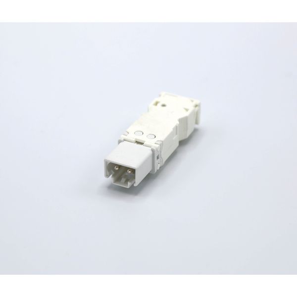 DC male plug white, for output side, connecting 2-pole cable (07L.12) image 2