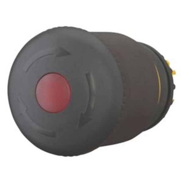 HALT/STOP-Button, RMQ-Titan, Mushroom-shaped, 38 mm, Illuminated with LED element, Turn-to-release function, Black, yellow, RAL 9005 image 2