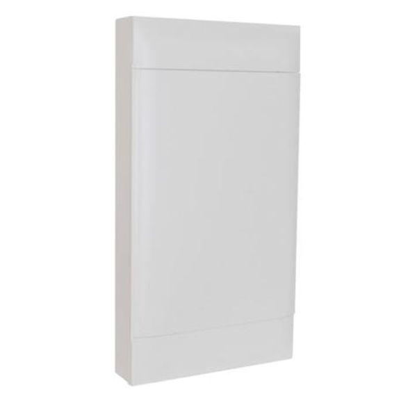 4X18 module surface-mounted box - White door - Without terminal block image 1