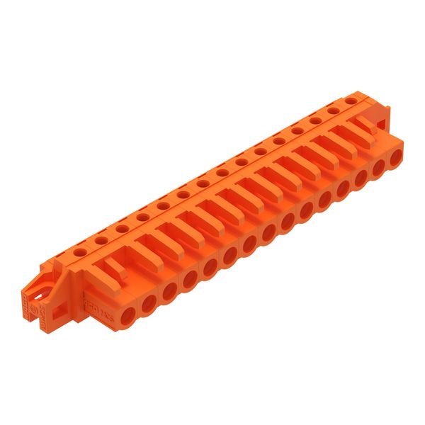 THT female header angled Pin spacing 5.08 mm orange image 1