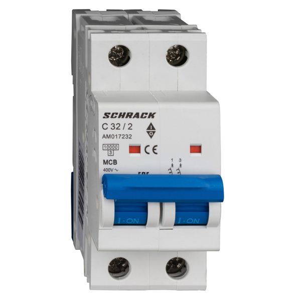 Miniature Circuit Breaker (MCB) AMPARO 10kA, C 32A, 2-pole image 1