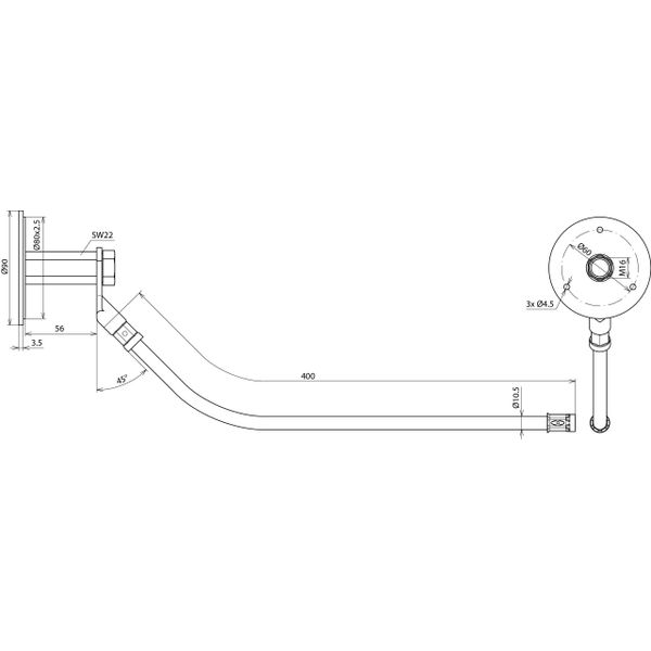 Fixed earthing terminal M16 StSt(V4A) w. connect. cable 70mm² L 400mm  image 2