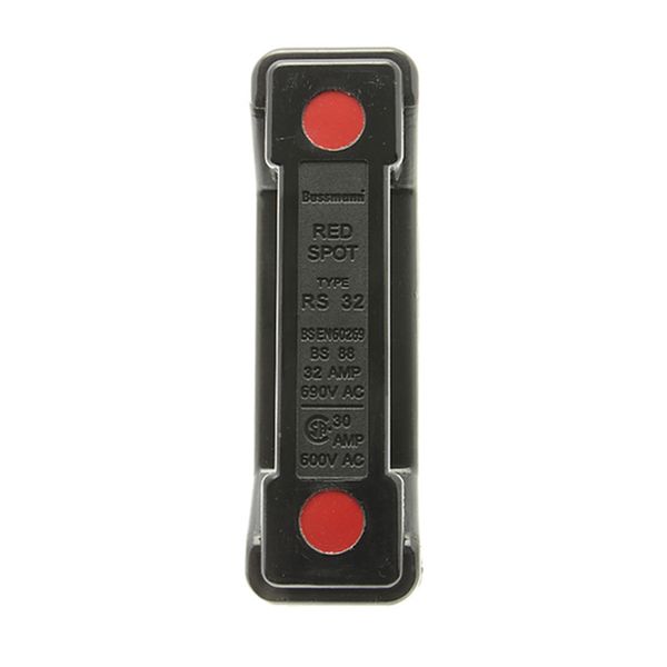 Fuse-holder, LV, 32 A, AC 690 V, BS88/A2, 1P, BS, front connected, back stud connected, black image 17