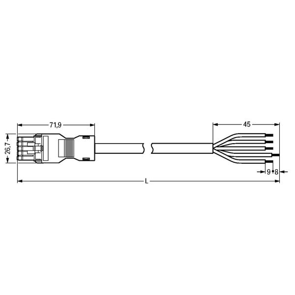 pre-assembled connecting cable Eca Socket/open-ended black image 4