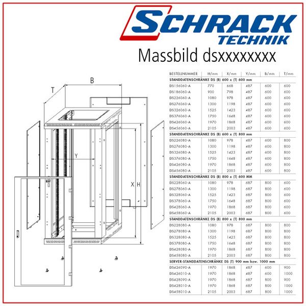 Network Enclosure Freestanding DS, W600xH1750xD600, 19", 37U image 6