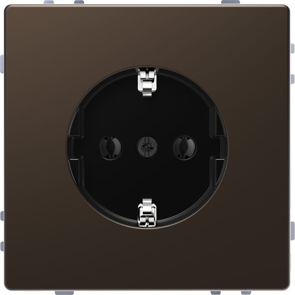 SCHUKO socket-outlet, screwless terminals, mocca metallic, System Design image 3
