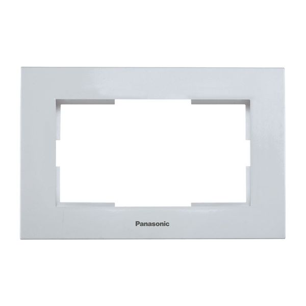Karre Plus Accessory Aluminium - Silver Two Gang Flush Mounted Frame image 1