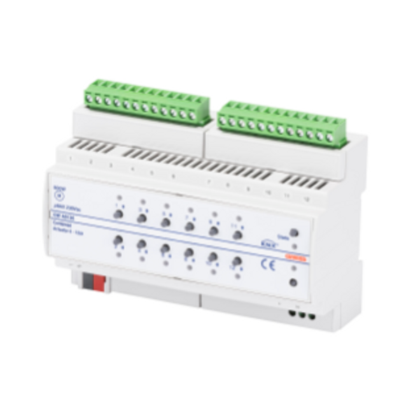 SWITCH AND ROLLER SHUTTERS ACTUATOR - 6/12 CHANNELS - 8AX - MANUAL OPERATION - KNX - IP20 - 8 MODULES - DIN RAIL MOUNTING image 1