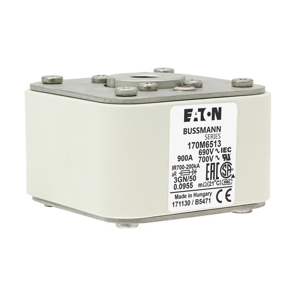 Fuse-link, high speed, 900 A, AC 690 V, size 3, 76 x 92 x 53 mm, aR, IEC, UL, single indicator image 24