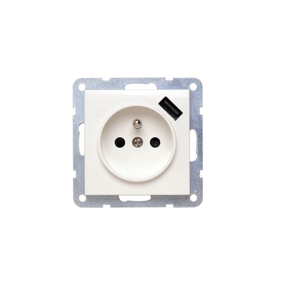 USB export socket BADORA with nickel-plated grounding pin, aluminum image 1