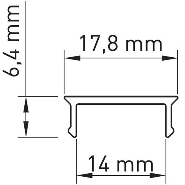 PMMA cover LB flat opal L-2000mm W-18mm H-6,4mm image 5