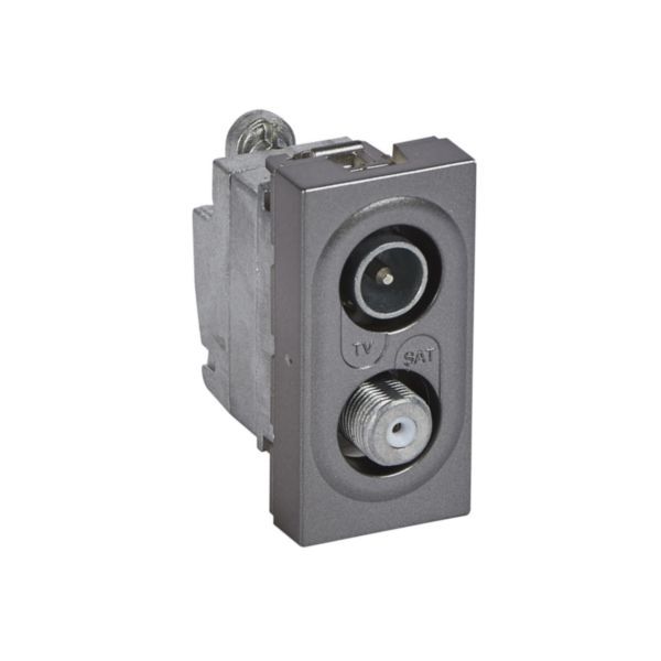 Arteor Television and Satellite Star Socket 1 Module Magnesium image 1