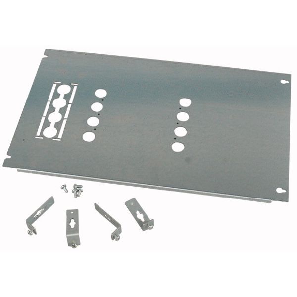 Mounting plate, +mounting kit, for NZM3, vertical, fixed, 3/4p, HxW=600x425mm image 1