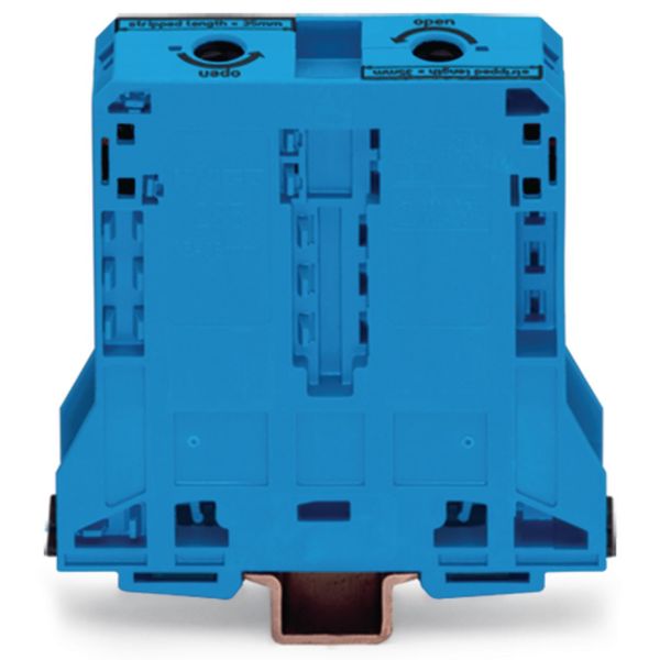 2-conductor through terminal block 95 mm² lateral marker slots blue image 1