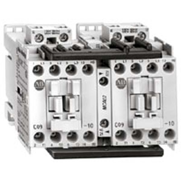 Allen-Bradley 104-C23EJ22 Reversing Contactor, 23 A, IEC, 24V50/60Hz/24VDC Elec Cl, 1 NOC & 3 NCC, 24V DC Electronic, Line Side Coil Termination, Screw Terminals, Motor Load image 1