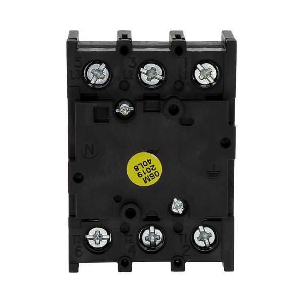 On-Off switch, P1, 25 A, flush mounting, 3 pole, with black thumb grip and front plate image 25