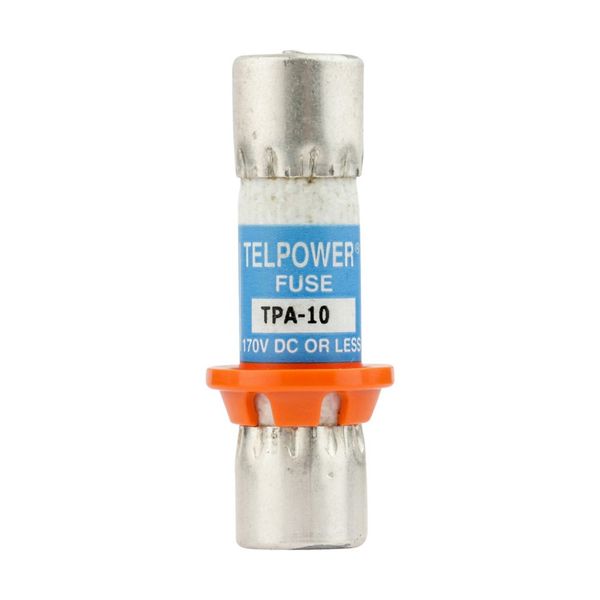 Eaton Bussmann series TPA telecommunication fuse, Indication pin, Orange ring for correct fuse position, 170 Vdc, 10A, 100 kAIC, Non Indicating, Current-limiting, Ferrule end X ferrule end image 2