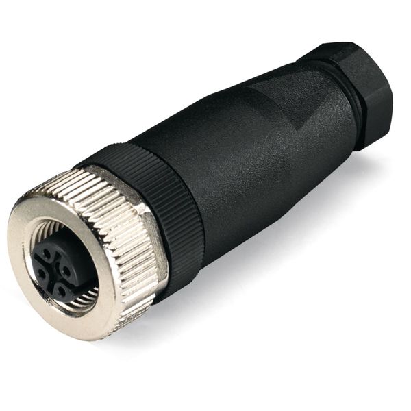 Fitted pluggable connector 4-pole M12 socket, straight image 2