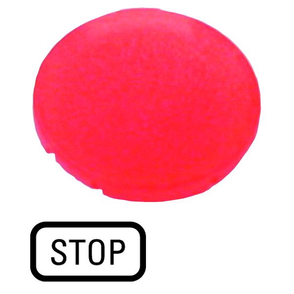 Button lens, flat red, STOP image 1