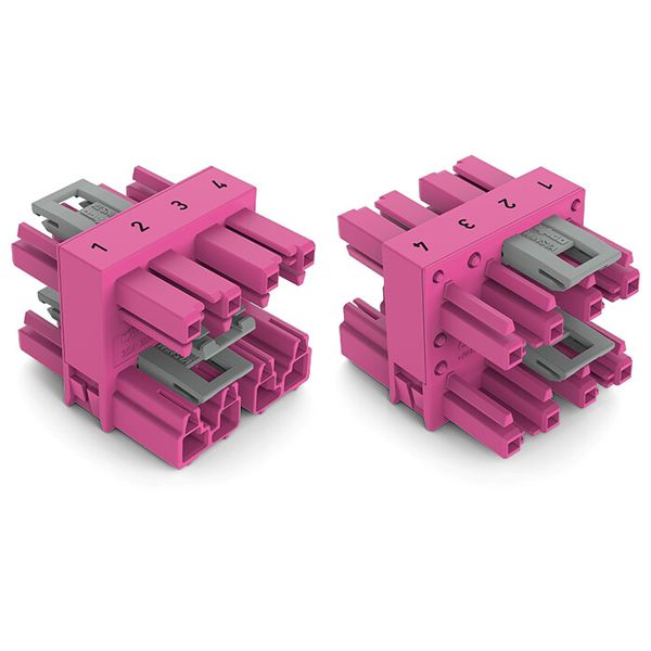 3-way distribution connector 4-pole Cod. B pink image 2