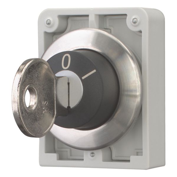 Key-operated actuator, Flat Front, maintained, 2 positions, MS10, Key withdrawable: 0, Bezel: stainless steel image 3