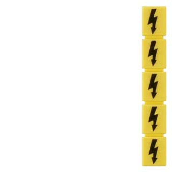 Label, with warning arrow, vertical, terminal width: 16.2 mm, yellow 8WH9066-5AA06 image 1