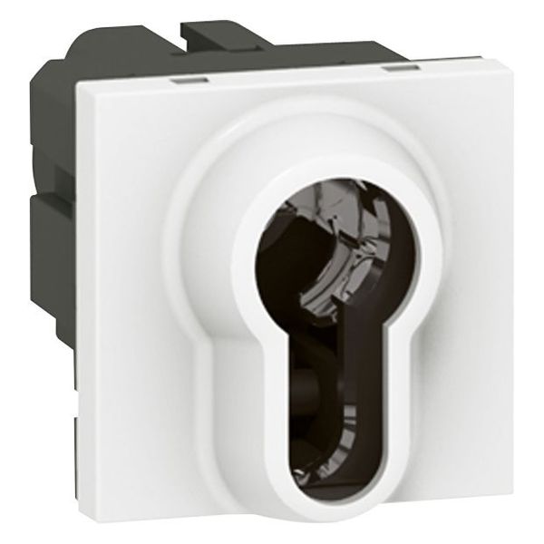 Key switch Mosaic-2-position-to be equipped with european key barrel-2 mod-white image 1