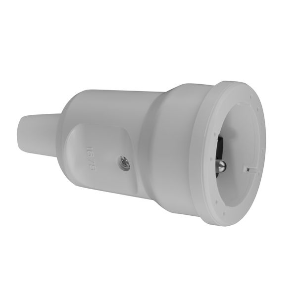 PVC connector with improved accidental-contact guard, grey, according to French/Belgian standards image 1