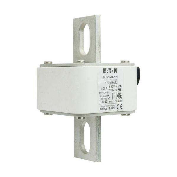 Fuse-link, high speed, 800 A, AC 690 V, size 3, 76 x 92 x 135 mm, aR, IEC, UL, single indicator image 13