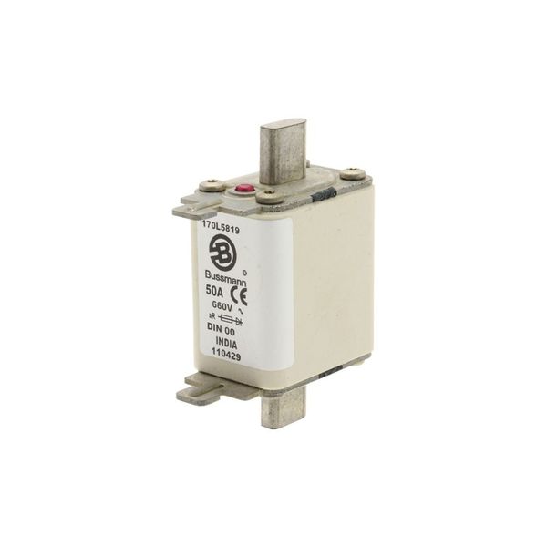 Fuse-link, high speed, 50 A, AC 660 V, DIN 00, 30 x 60 x 78 mm, aR, DIN, IEC, single indicator image 6