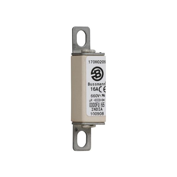 Fuse-link, high speed, 16 A, AC 660 V, size 0000, 18 x 19 x 80 mm, gR, UL image 1