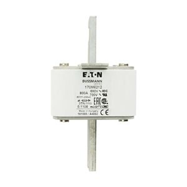 Fuse-link, high speed, 800 A, AC 690 V, DIN 3, 76 x 90 x 139 mm, aR, DIN, IEC, type T indicator image 6