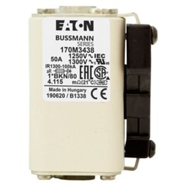 Fuse-link, high speed, 50 A, AC 1250 V, compact size 1, 45 x 59 x 81 mm, aR, IEC, UL, single indicator image 4